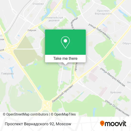 Проспект Вернадского 92 map