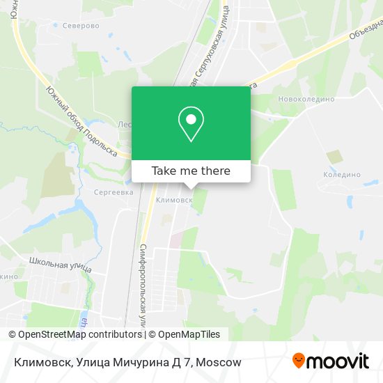 Климовск, Улица Мичурина Д 7 map