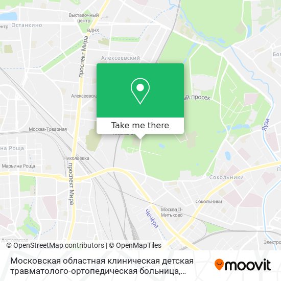 Московская областная клиническая детская травматолого-ортопедическая больница map