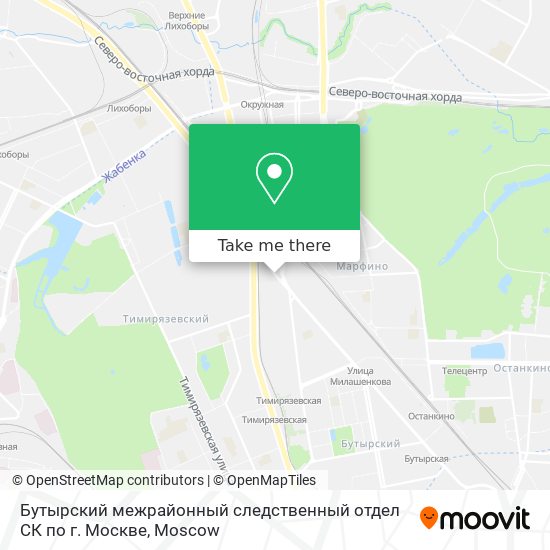 Бутырский межрайонный следственный отдел СК по г. Москве map