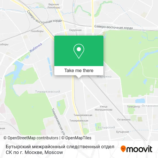 Бутырский межрайонный следственный отдел СК по г. Москве map