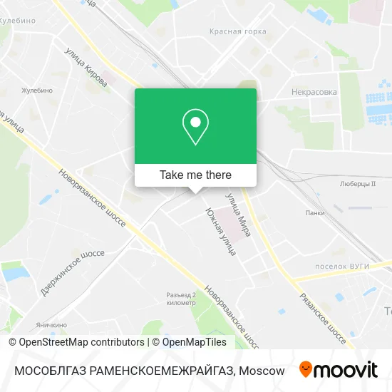МОСОБЛГАЗ РАМЕНСКОЕМЕЖРАЙГАЗ map