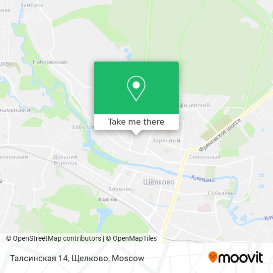 Талсинская 14, Щелково map