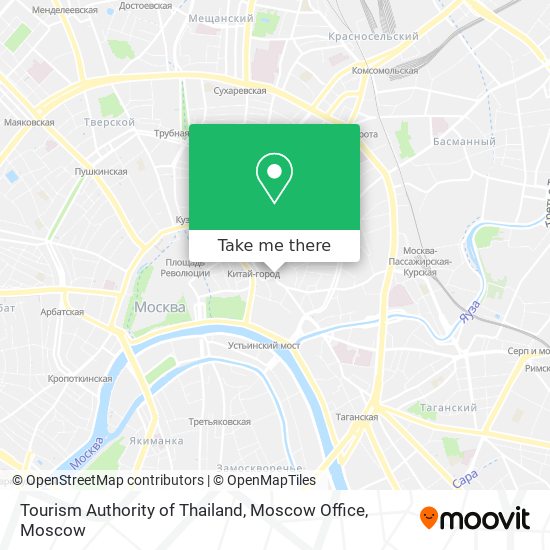 Tourism Authority of Thailand, Moscow Office map