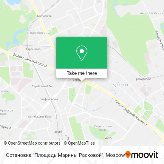 Остановка "Площадь Марины Расковой" map