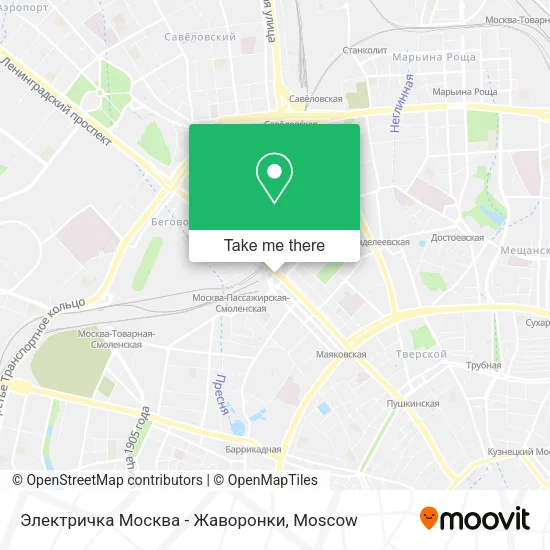 Электричка Москва - Жаворонки map