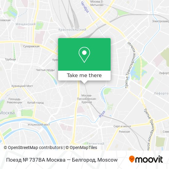 Поезд № 737ВА Москва — Белгород map