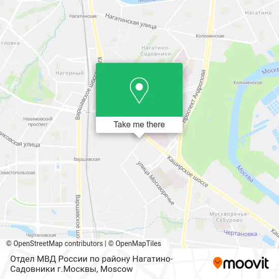 Отдел МВД России по району Нагатино-Садовники г.Москвы map