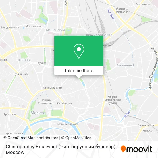 Chistoprudny Boulevard (Чистопрудный бульвар) map