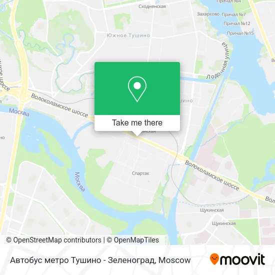 Автобус метро Тушино - Зеленоград map