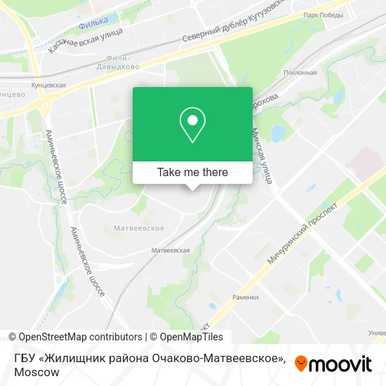 ГБУ «Жилищник района Очаково-Матвеевское» map