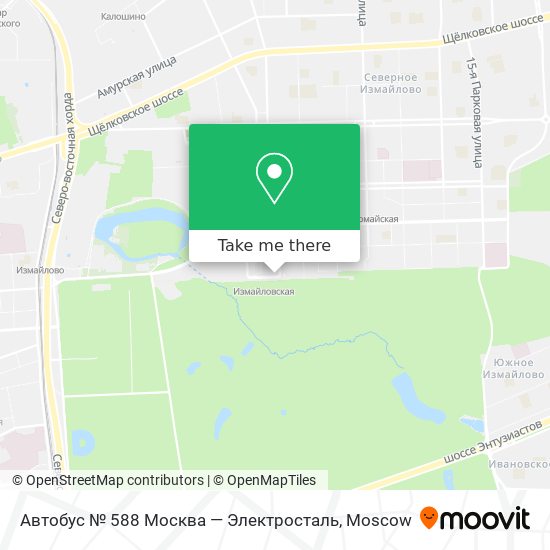 Автобус № 588 Москва — Электросталь map