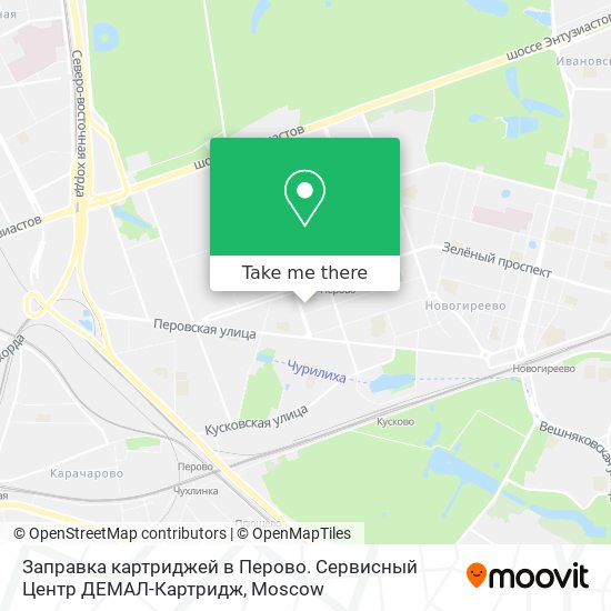 Заправка картриджей в Перово. Сервисный Центр ДЕМАЛ-Картридж map