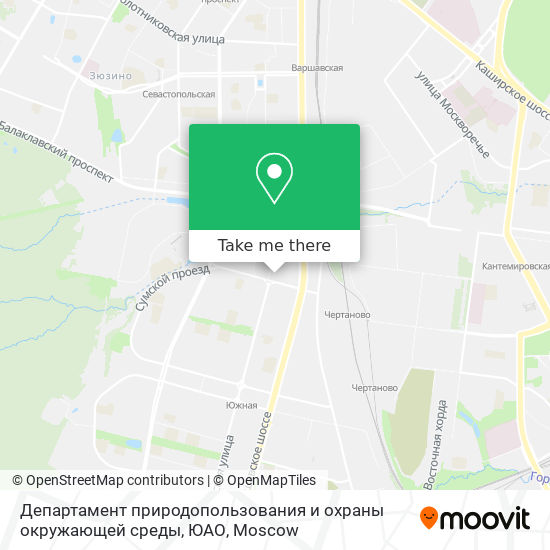 Департамент природопользования и охраны окружающей среды, ЮАО map