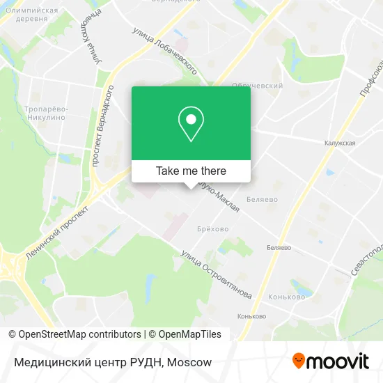 Медицинский центр РУДН map