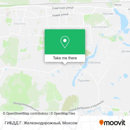 ГИБДД Г. Железнодорожный map