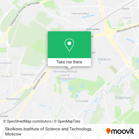 Skolkovo Institute of Science and Technology map