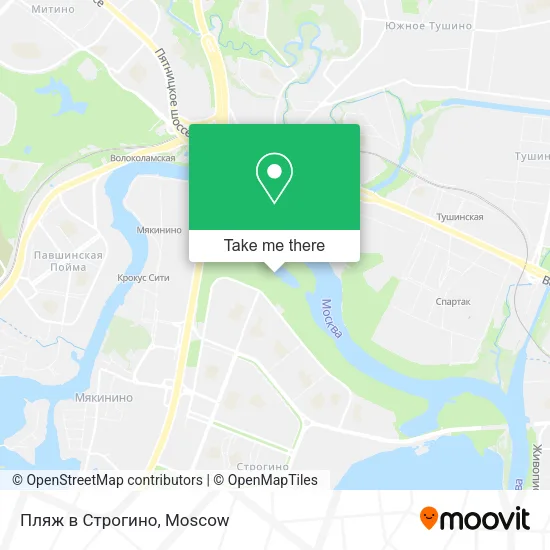Пляж в Строгино map