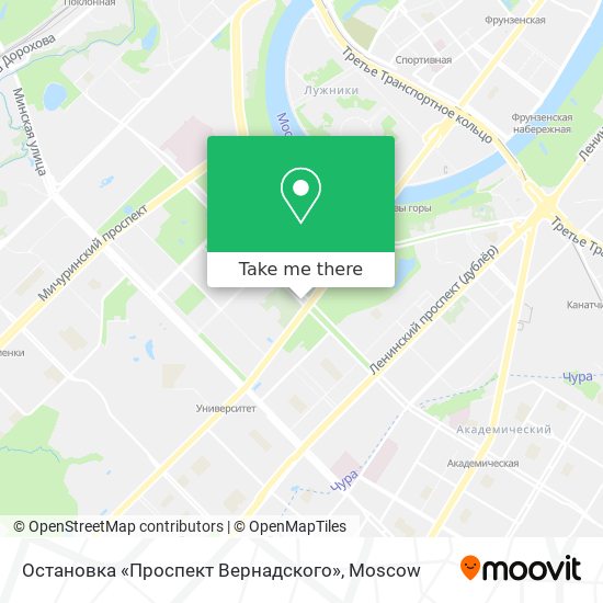 Остановка «Проспект Вернадского» map