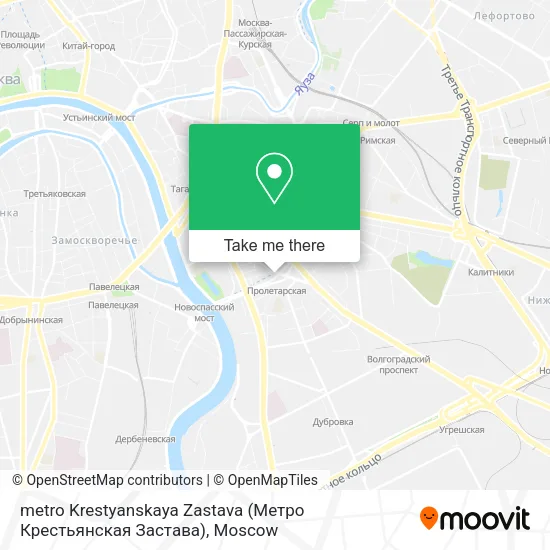 metro Krestyanskaya Zastava (Метро Крестьянская Застава) map