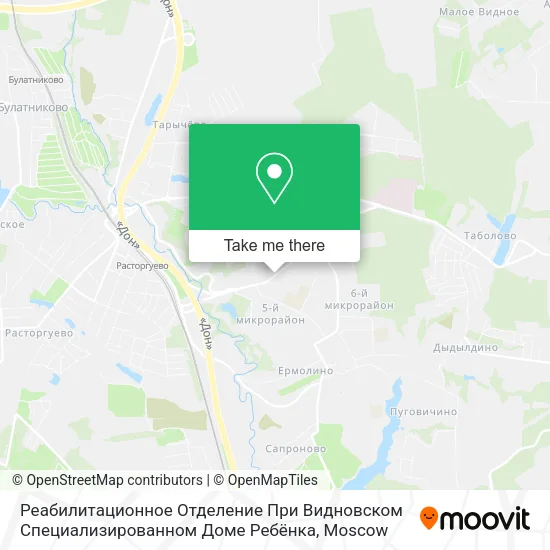 Реабилитационное Отделение При Видновском Специализированном Доме Ребёнка map