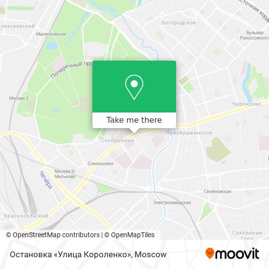 Остановка «Улица Короленко» map