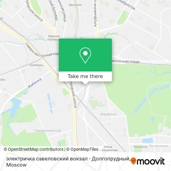 электричка савеловский вокзал - Долгопрудный map