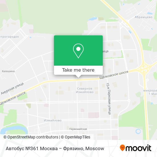 Автобус №361 Москва – Фрязино map