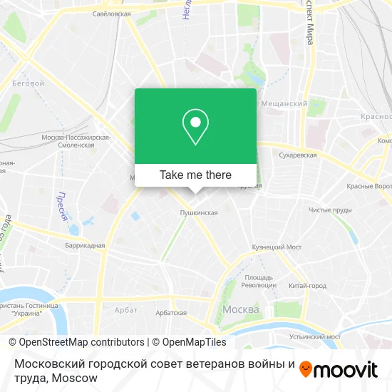 Московский городской совет ветеранов войны и труда map