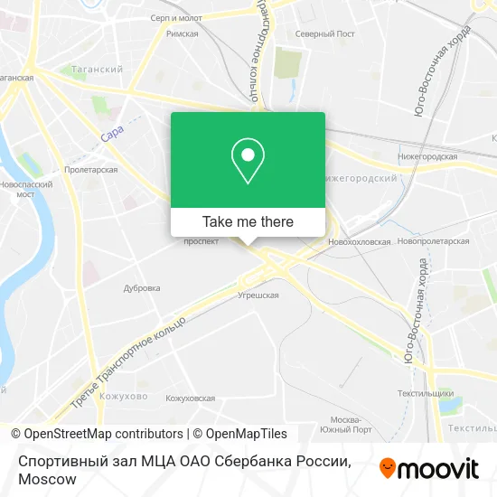 Спортивный зал МЦА ОАО Сбербанка России map