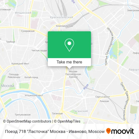 Поезд 718 "Ласточка"  Москва - Иваново map