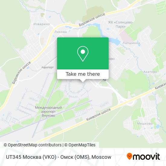 UT345 Москва (VKO) - Омск (OMS) map