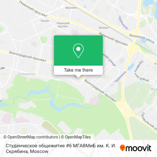 Студенческое общежитие #6 МГАВМиБ им. К. И. Скрябина map