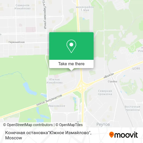 Конечная остановка"Южное Измайлово" map