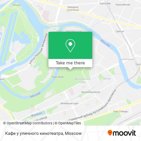 Кафе у уличного кинотеатра map