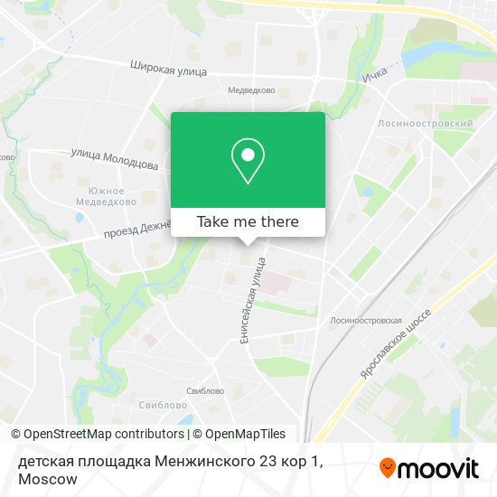 детская площадка Менжинского 23 кор 1 map