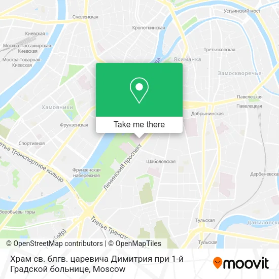 Храм св. блгв. царевича Димитрия при 1-й Градской больнице map