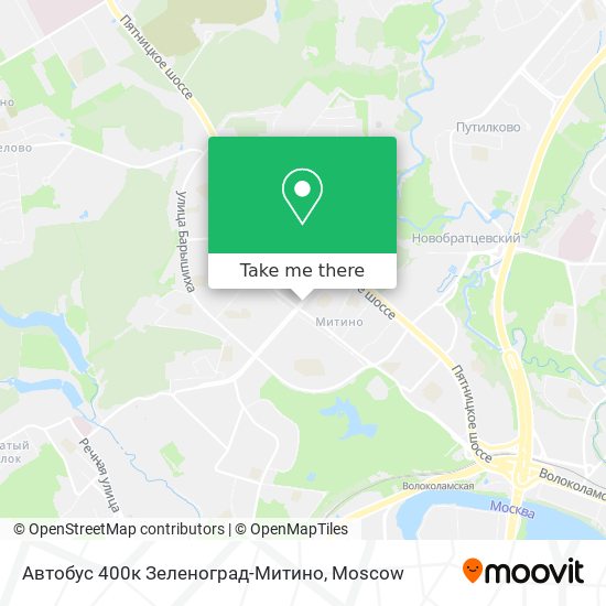 Автобус 400к Зеленоград-Митино map