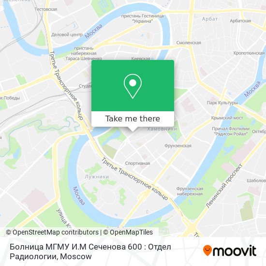 Болница МГМУ И.М Сеченова 600 : Отдел Радиологии map