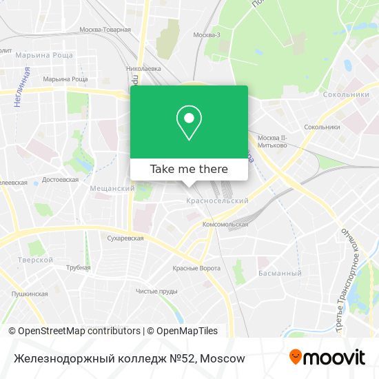 Железнодоржный колледж №52 map