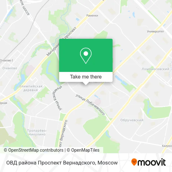 ОВД района Проспект Вернадского map