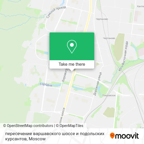 пересечение варшавского шоссе и подольских курсантов map