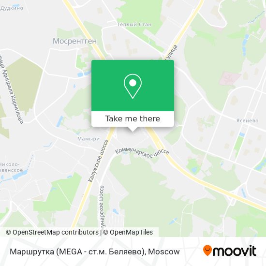 Маршрутка (MEGA - ст.м. Беляево) map