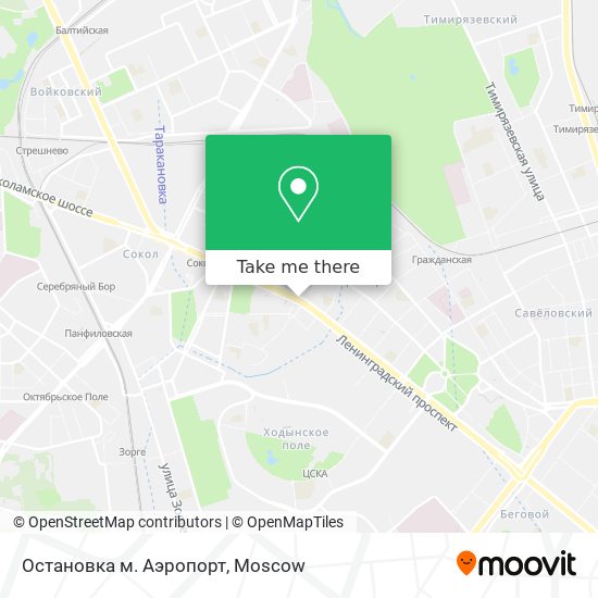 Остановка м. Аэропорт map