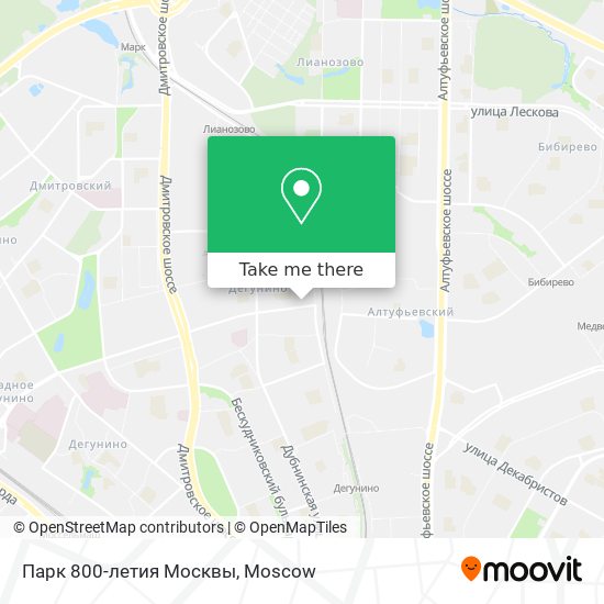 Парк 800-летия Москвы map