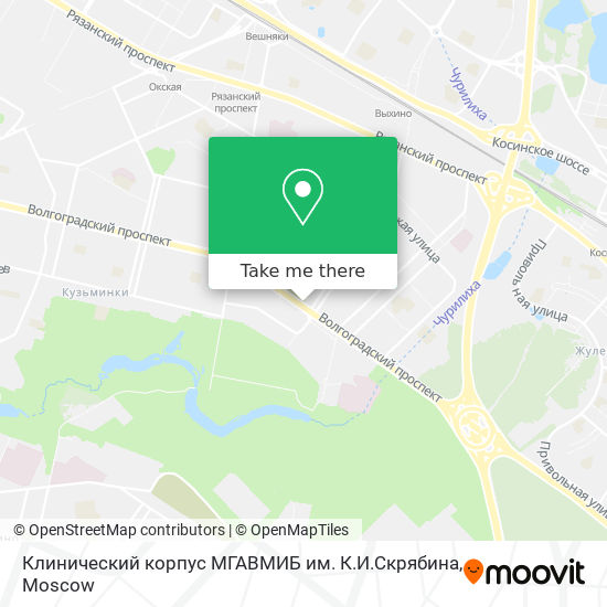 Клинический корпус МГАВМИБ им. К.И.Скрябина map