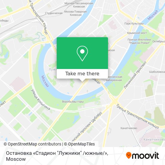 Остановка «Стадион "Лужники" /южные / » map