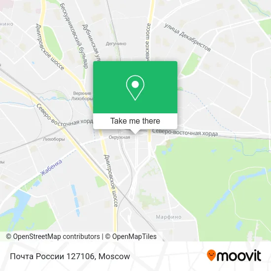 Почта России 127106 map