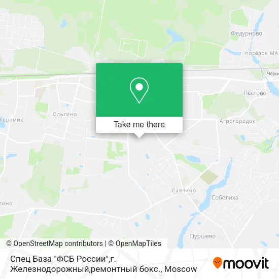 Спец База "ФСБ России",г. Железнодорожный,ремонтный бокс. map
