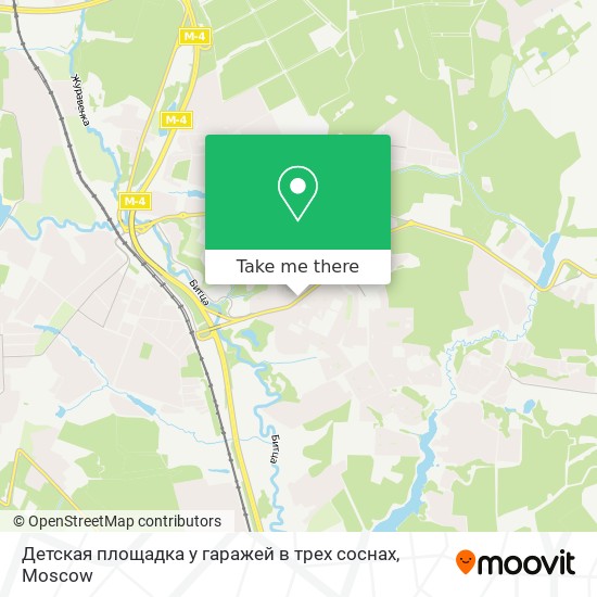 Детская площадка у гаражей в трех соснах map